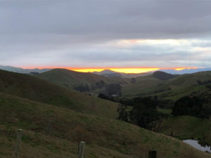 ニュージーランド・冬の夕焼け